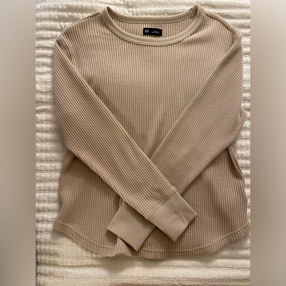 XS Gap Waffle Sweater Cream